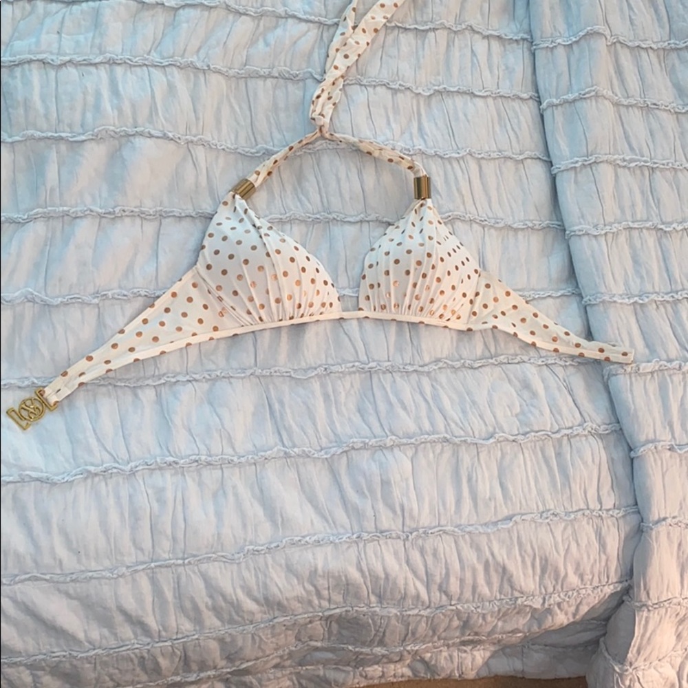 White polka dot Victoria secret bikini top